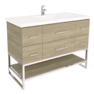 72" 6-Drawer Vanity with Open Shelf