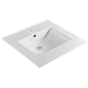 BARCELONA 2522 White Ceramic Sink Top with single hole