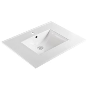 BARCELONA 3122 White Ceramic Sink Top with single hole