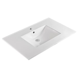 BARCELONA 3722 White Ceramic Sink Top with single hole