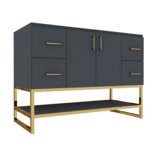 60" 2-Door 4-Drawer Vanity with Open Shelf