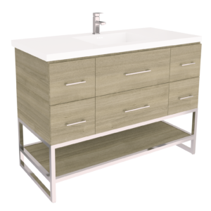 72" 6-Drawer Vanity with Open Shelf