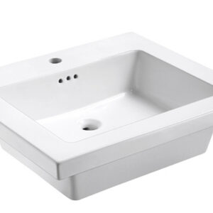 TRIBECA 2522 White Ceramic Sink Top with single faucet hole