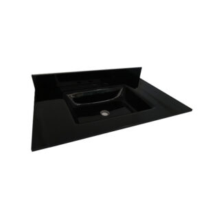 Murano 31" Black Glass Sink Top