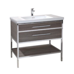 36" Single Drawer Vanity with Open Shelf