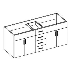 60" 4-Door, 4-Drawer Vanities