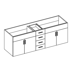 72" 4-Door, 4-Drawer Vanities