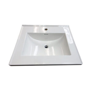 Seville 31x22 White Ceramic Sink Top with single hole faucet