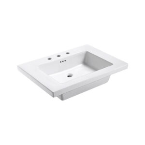 TRIBECA 3122 White Ceramic Sink Top with 8" widespread faucet drills