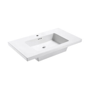 TRIBECA 3722 White Ceramic Sink Top with single faucet hole