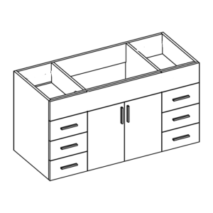 38"-42" 2-Door, 6-Drawer Vanities