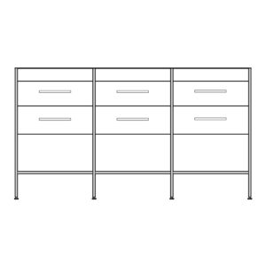 Jupiter 60" 6 drawer vanity with open shelf