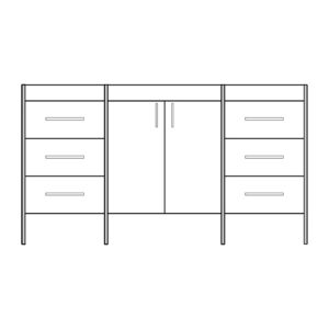 Jupiter 60" 2-Door, 6-Drawer vanity