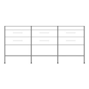 Jupiter 72" 6 drawer vanity with open shelf