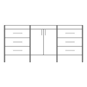 Jupiter 72" 2-Door, 6-Drawer vanity