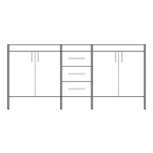 Jupiter 72" with 4 doors and 3 middle drawers