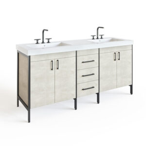 Jupiter 72" 4-door, 3-drawer Concrete with black matte finish