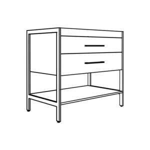 Jupiter 36" 2 Drawer vanity with open shelf