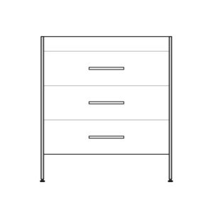34" 3-Drawer Vanity for AUTUMN 36