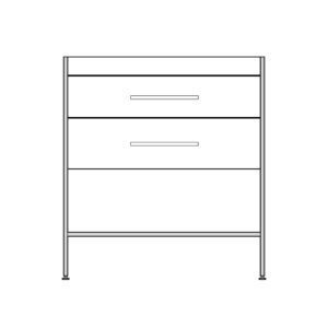 38.5" 2-Drawer Vanity with Open Shelf for KIRA 40