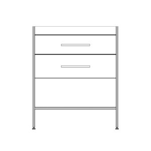 30" 2-Drawer Vanity with Open Shelf for NEW KIRA 32