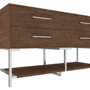 72" 4-Drawer Vanity with Open Shelf