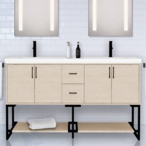 72" 4-Door 2-Drawer Vanity with Open Shelf