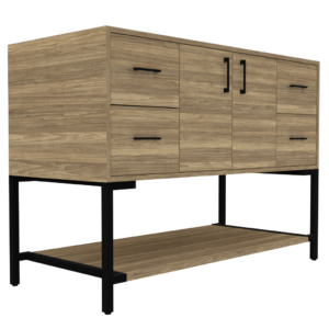 48" 2-Door 4-Drawer Vanity with Open Shelf