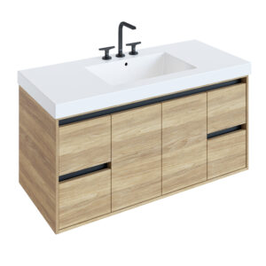 48" 2-Door, 4-Drawer Handle-Free Vanity