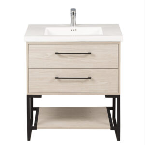30" 2-Drawer Vanity with Open Shelf